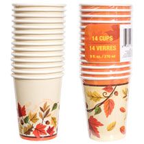 Home Kitchen & Tableware Catering Harvest Leaves Paper Party Cups, 9 