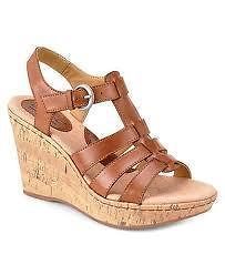 BY BORN ABBOTT WEDGE LIGHT BROWN/ SADDLE WOMENS SIZE 9 M