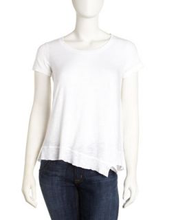 Slouchy Slub Tee, White   