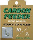 Drennan Carbon Feeder Micro Barbed Hooks to Nylon line