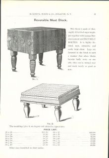 1900 AD Butcher Shop Tools Equipment Sugar Maple Rocker Block Tables 