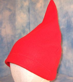 Gnome Hat Red Fleece Winter Costume Baby to Adult Sizes Handmade
