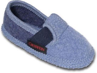 Giesswein Boys Blue Slippers   100% virgin wool  