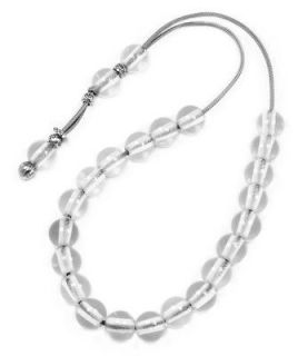Worry Beads~Greek Komboloi ~ ROCK CRYSTAL  Clear Quartz Gemstone
