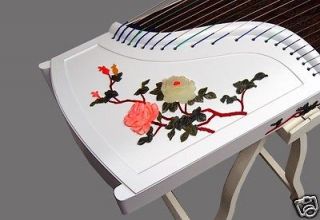 Professional Performing White Piano Lacquer Coated Rosewood Guzheng 