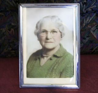 Vintage Silver Plate Table Easel Picture Frame Grandma