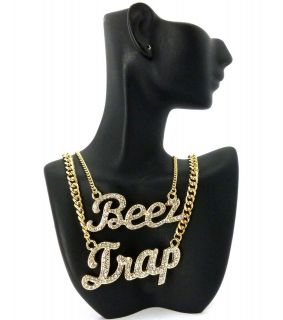 ICED OUT NICKI MINAJ STYLE BEEZ IN THE TRAP HIP HOP NECKLACE MP812/813