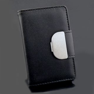 CLASSIC BLACK LEATHEROID SNAP CLOSURE BUSINESS ID CREDIT CARD HOLDER 