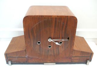 Haller German Inlaid Walnut Case Westminster Chimes Mantle Clock 15W