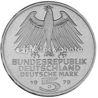 Germany   Federal Republic 5 Mark, 1979, 150th Anniversary   German 