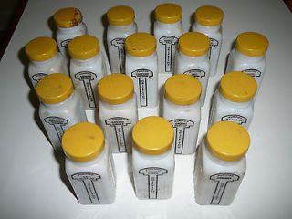 Vintage Set of 16 Griffiths White Milk Glass Spice Jars