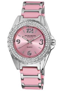 Akribos XXIV AK514PK Watches,Womens Grey Dial Pink Ceramic, Womens 
