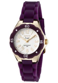 Invicta 1620 Watches,Womens Angel White Dial Plum Rubber, Womens 