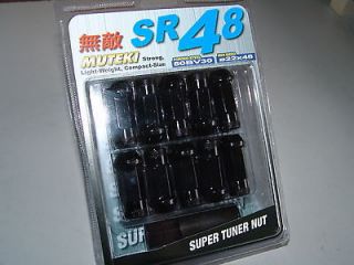 BLACK Lug Nuts,Spline SR48,Rota,Mote​gi,BBS,Wheel Locks,JDM,Tune​r 