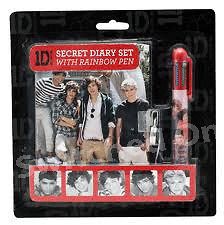 ONE DIRECTION 1D OFFICIALLY LICENSED SECRET DIARY SET WITH 6 COLOUR 