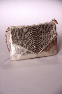 Home / Light Gold Metallic Snake Skin Textured Faux Leather Handbag