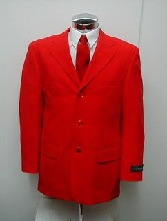 New Mens 3B Red Single Breasted Blazer Suit Jacket 50 R