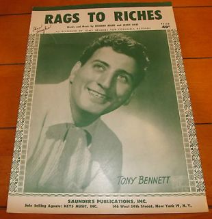 Rags to Riches Sheet Music, 1953 Edition, By Richard Adler and Jerry 