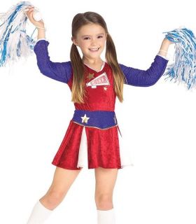 Girls Patriotic Cheerleader Outfit Halloween Costume S