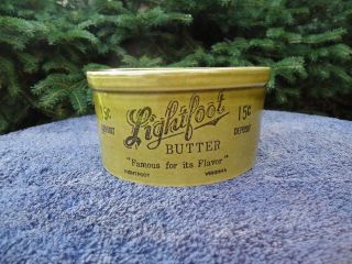 Yellow Ware Green Butter Crock, Lightfoot, Virginia