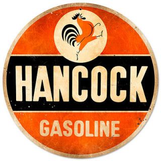 Hancock Old School Automotive Round Metal Sign