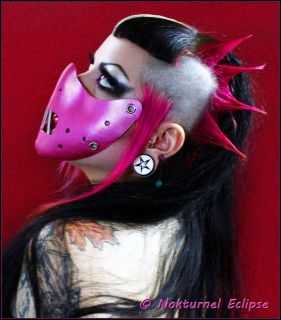 PINK Hannibal Lecter Mouth Restraint Half Leather Face Mask Silence of 