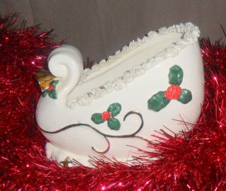Ceramic Old Fashion Christmas Sleigh Planter Vase S987