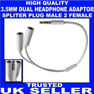 NEW DUAL HEADPHONE ADAPTOR ADAPTER SPLITER PLUG FOR MOTOROLA 1 2 3 4G 