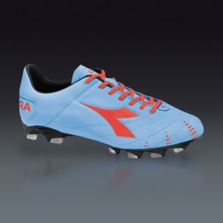 Diadora Evoluzione K BX 14   Powder Blue/Red Firm Ground Soccer Shoes 