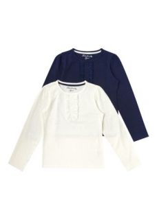 Matalan   Girls Pack Of 2 Frill Placket Tops