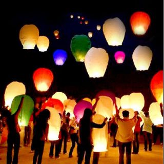 50 Chinese Sky Fly Fire Lanterns Candle Lamp wish For Party Wedding 