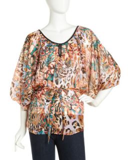 Alexia Leopard Print Belted Blouse   
