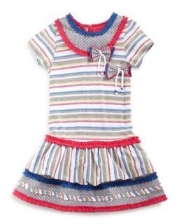 Striped Polka Dot Dress, Sizes 4 6X   