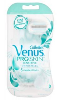 Gillette Venus Proskin Sensitive Disposable Razor x 3   Free Delivery 