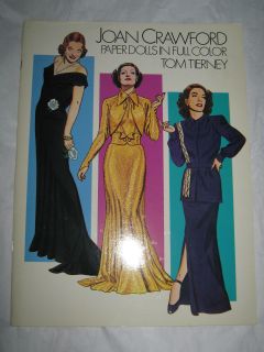 JOAN CRAWFORD PAPER DOLLS by TOM TIERNEY COLLECTORS FASHION PLATE BOOK