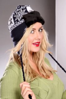 Navy Multi Knitted Faux Fur Stylish Hat @ Amiclubwear Hat Online Store 