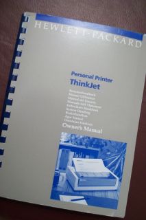 HP 150 THINKJET PERSONAL PRINTER OWNERS MANUAL