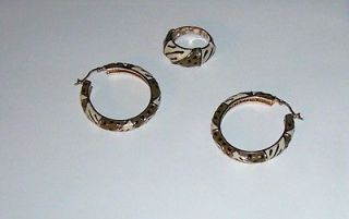 SETA 925 Sterling Silver Enamel Ring and Earrings
