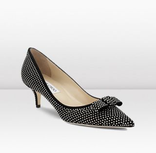 Jimmy Choo  Madeeha  Studded Pointy Toe Pump With Bow Detailing 