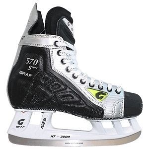 Graf 570 Senior Adult Skates new used 7 W wide ice hockey