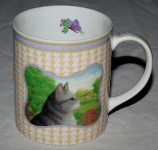 Gray Striped Tabby Cat Profile Mug Lynn Hollyns Town Country Toscany 