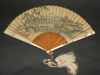 Spectacular Antique Japanese Shibayama Style Ox Bone Fan Meiji 