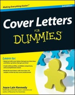 Cover Letters For Dummies by Joyce Lain Kennedy (2009, Paperback)