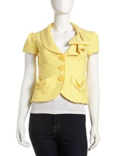 Canvas Bow Jacket, Lemon   