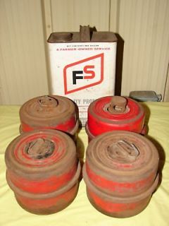 Vintage Four Red Road Emergency Flares W/Can Fuel