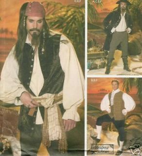 ARGHHH Pirate Captain Jack Sparrow costume 2SEW PATTERN 4923 XS S M 