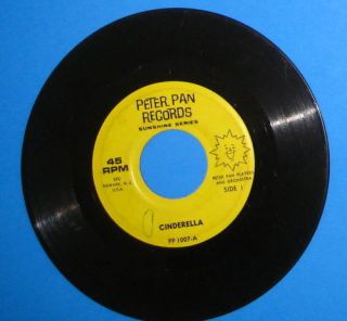 CINDERELLA Peter Pan Players Sunshine Series PP 1007 45rpm RECORD