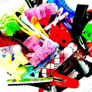   Mix Lot Size Color Cute Plastic Hair Clip Kids Supplies Craft DIY