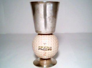   Golf Ball PHV & Co Silver Plate Cocktail Shaker Jigger Shot Cup