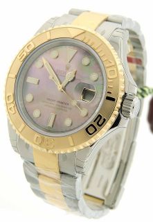 New Mens Rolex Oyster Perpetual Date Yacht Master 16623 MoP Gold 